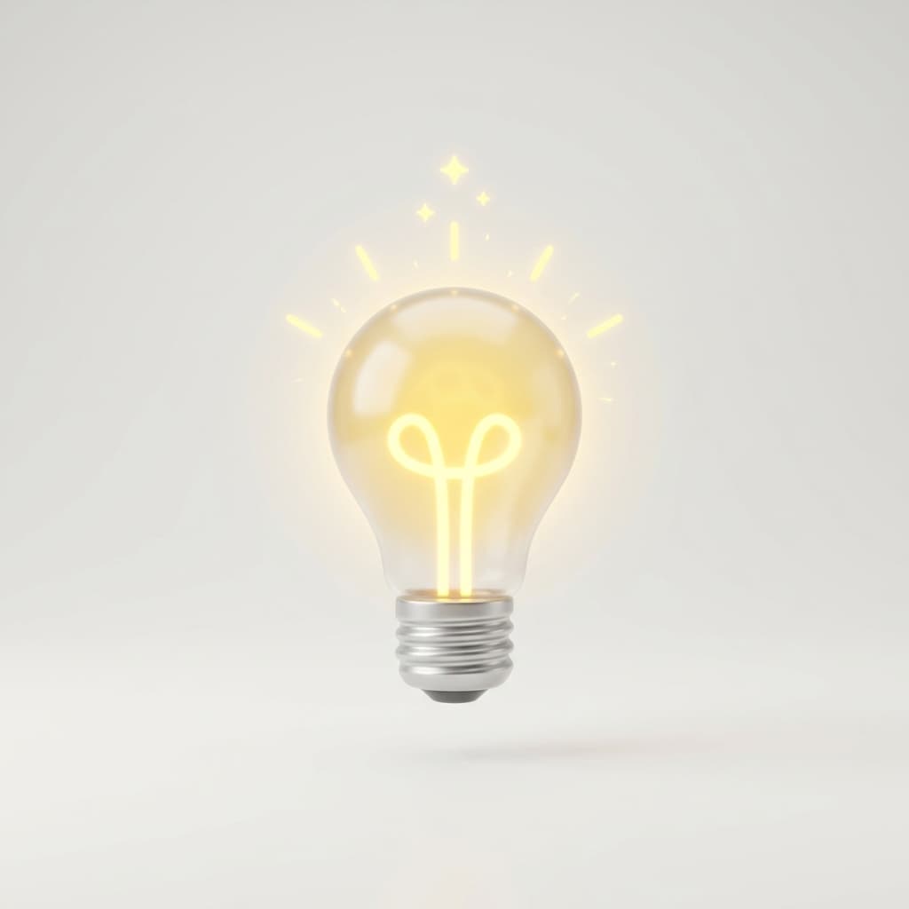 Simple Lightbulb 3D Icon