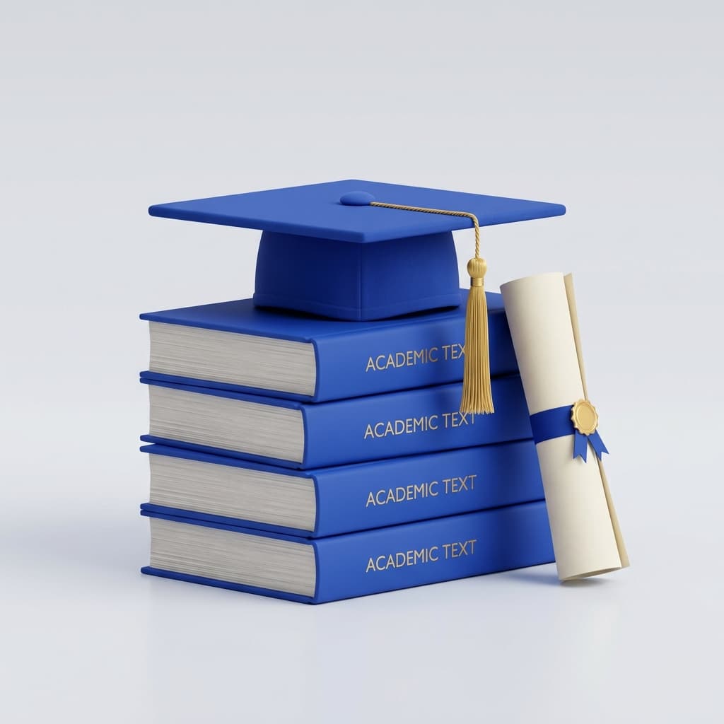 3D Simple Education Books Stack